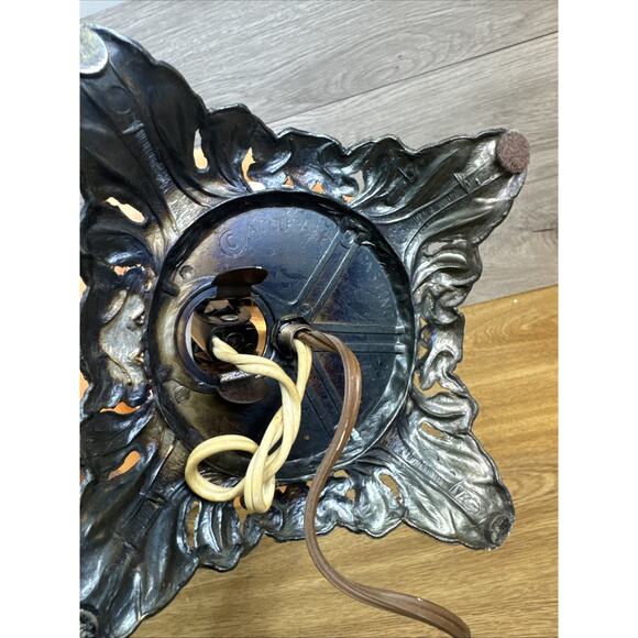 Vintage Accurate Casting Handpainted Hurricane Lamp 19” W/ 3-Way Switch - Picture 12 of 14